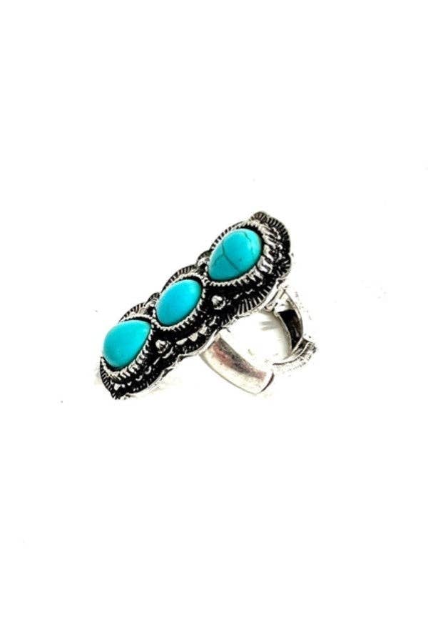 Tri Row Turquoise Ring