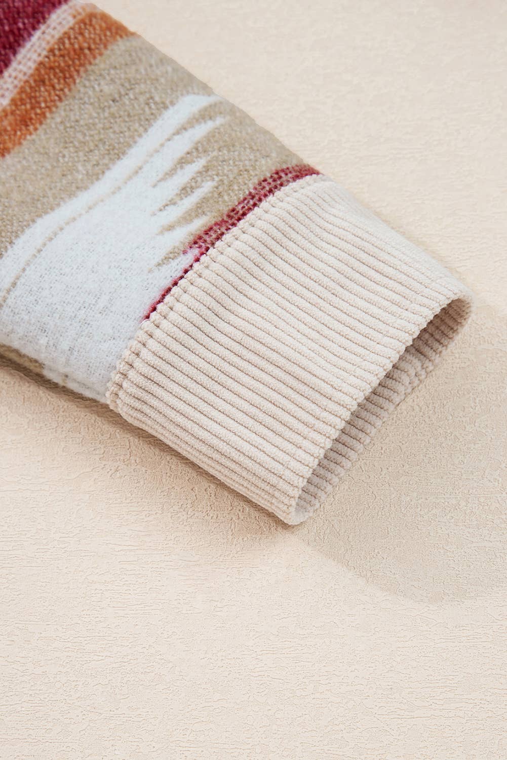 Western Aztec Striped Patchwork Raw Hem Shacket (S-XL)