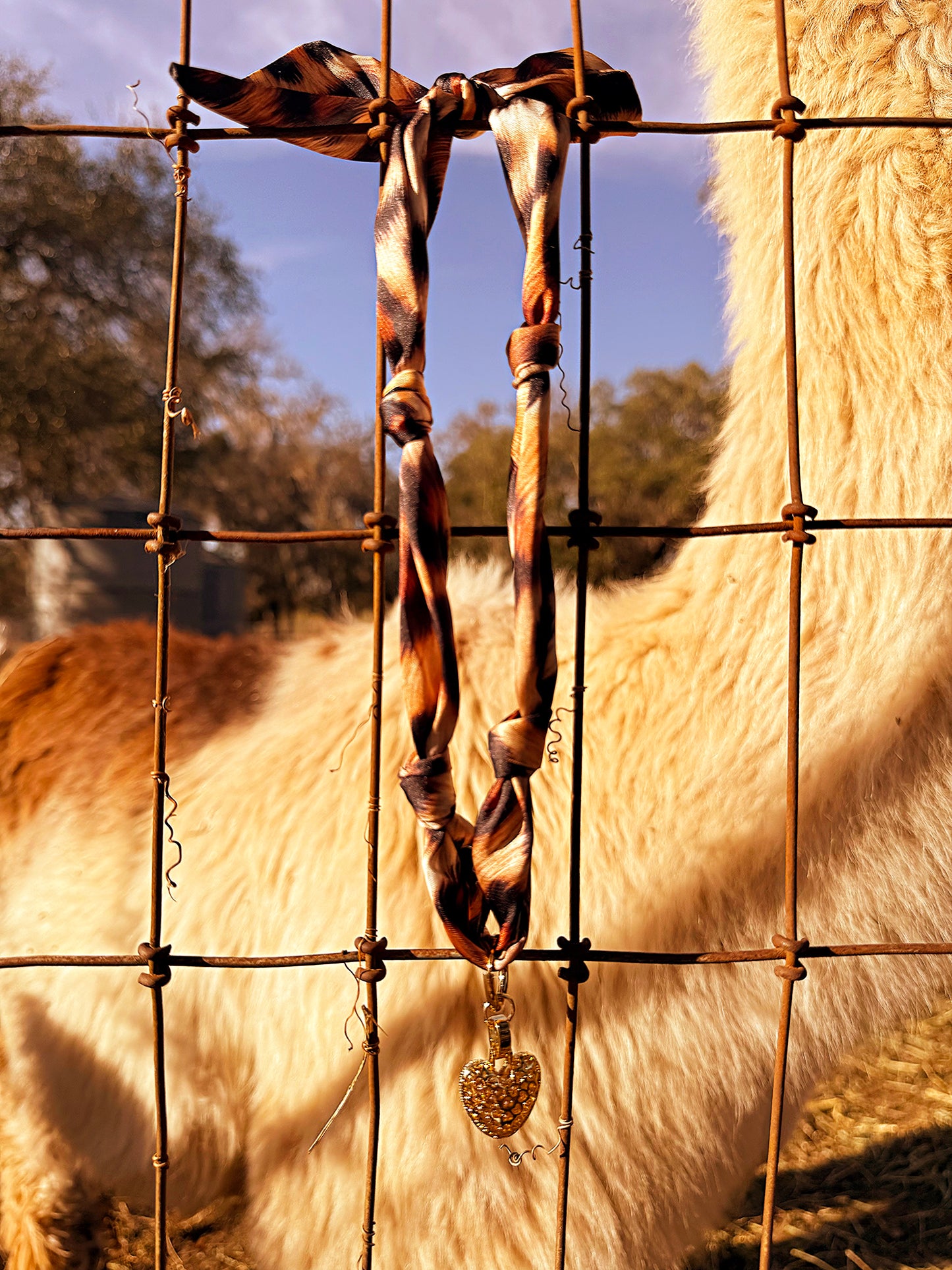 Heart Charm Scarf Necklace