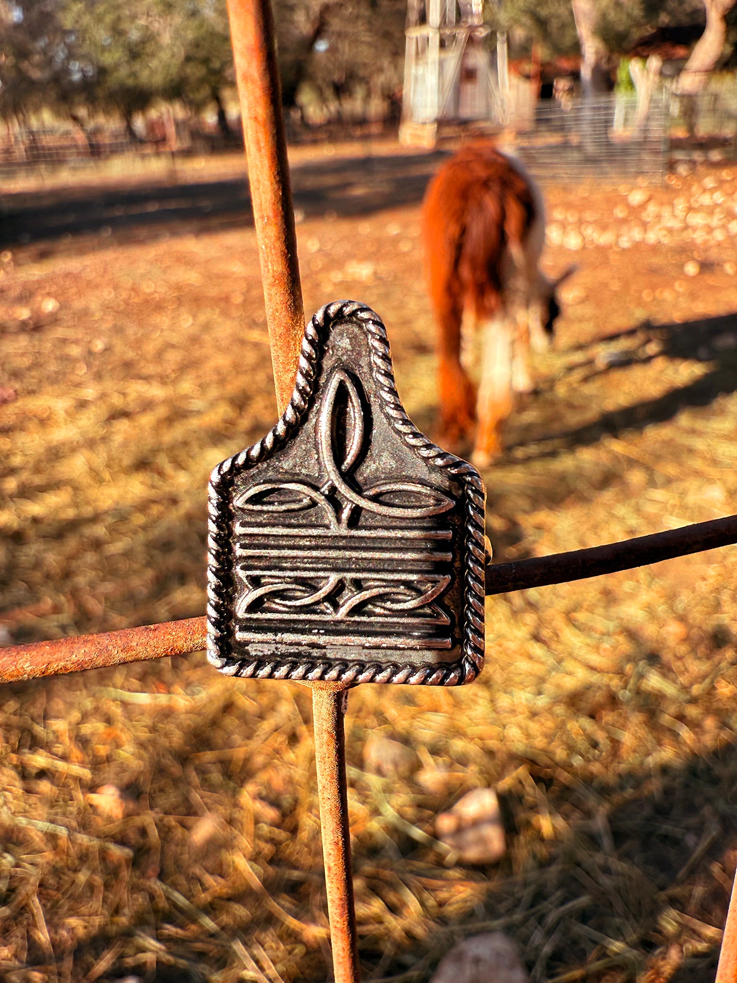 Cattle Tag Cuff Ring