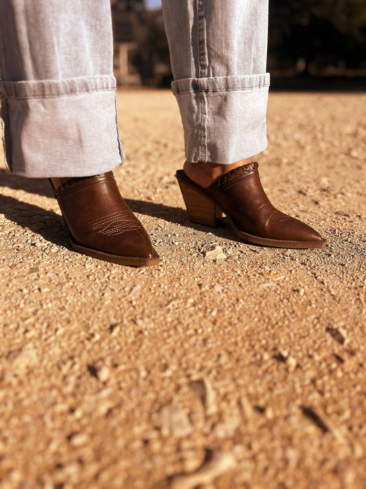 Leather Cattle Brand Booties