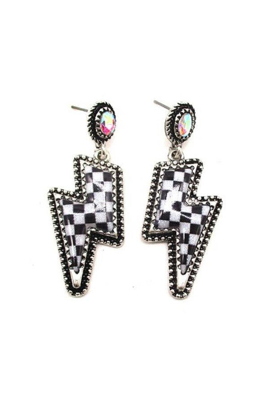 Checkered Bolt Earrings