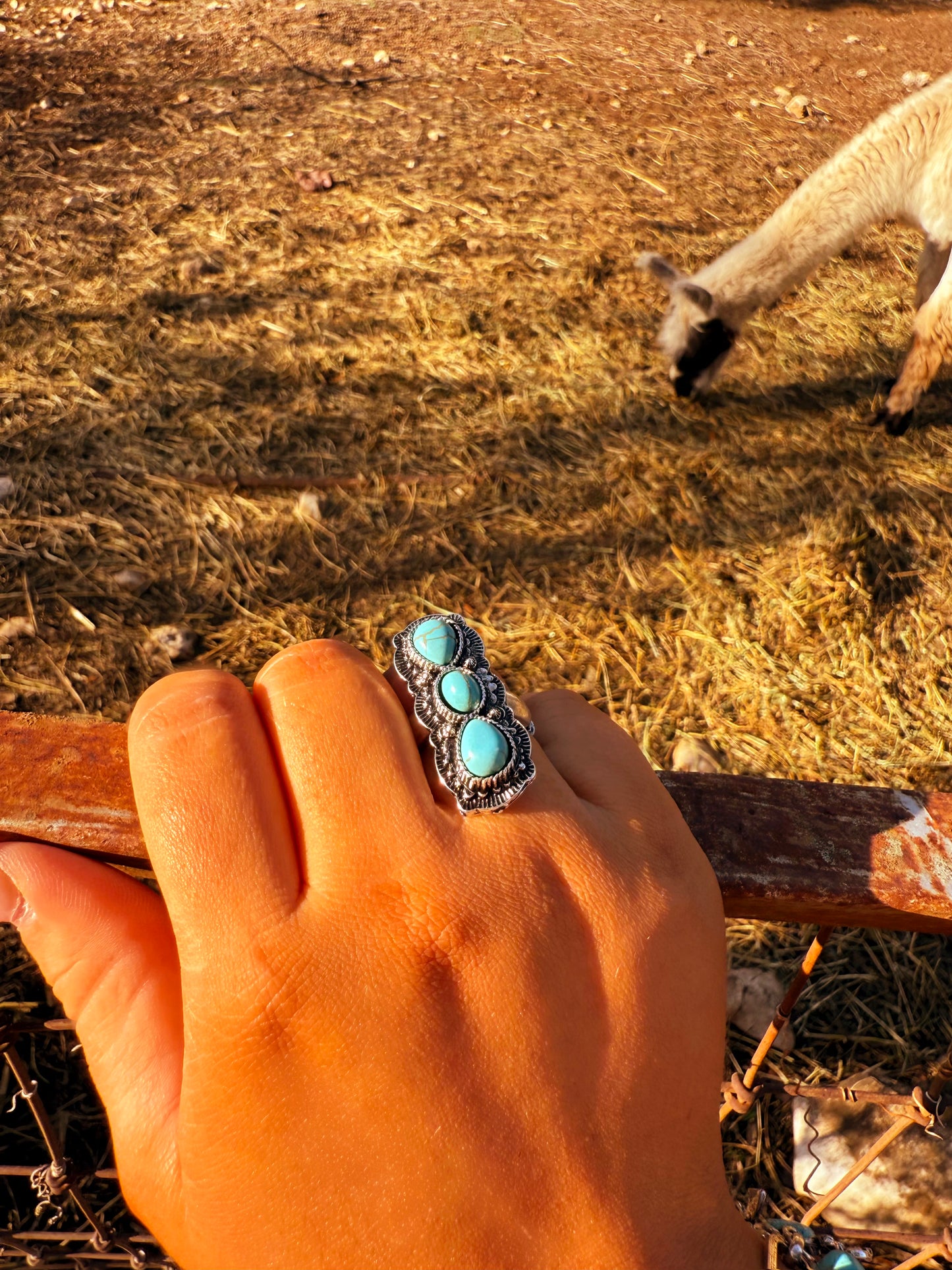 Tri Row Turquoise Ring