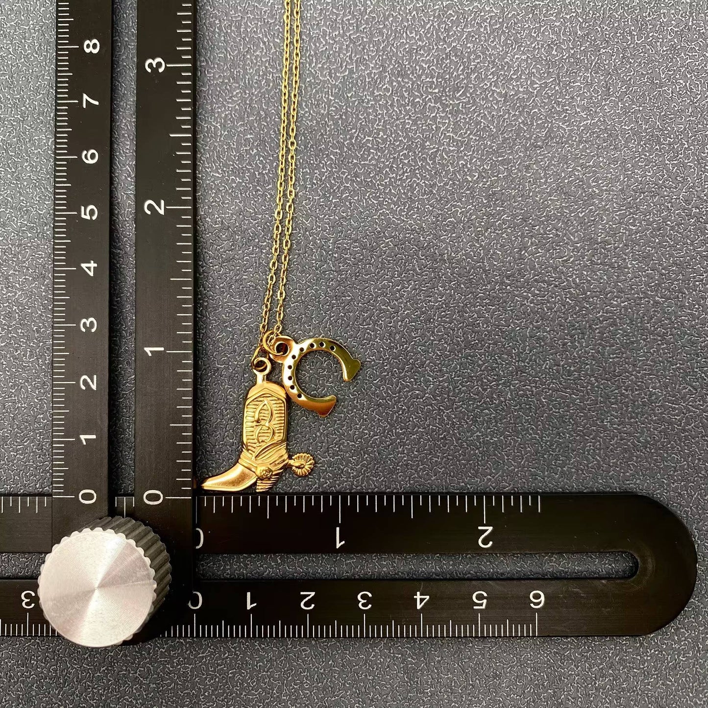 Boots & Horseshoe Pendant Necklace