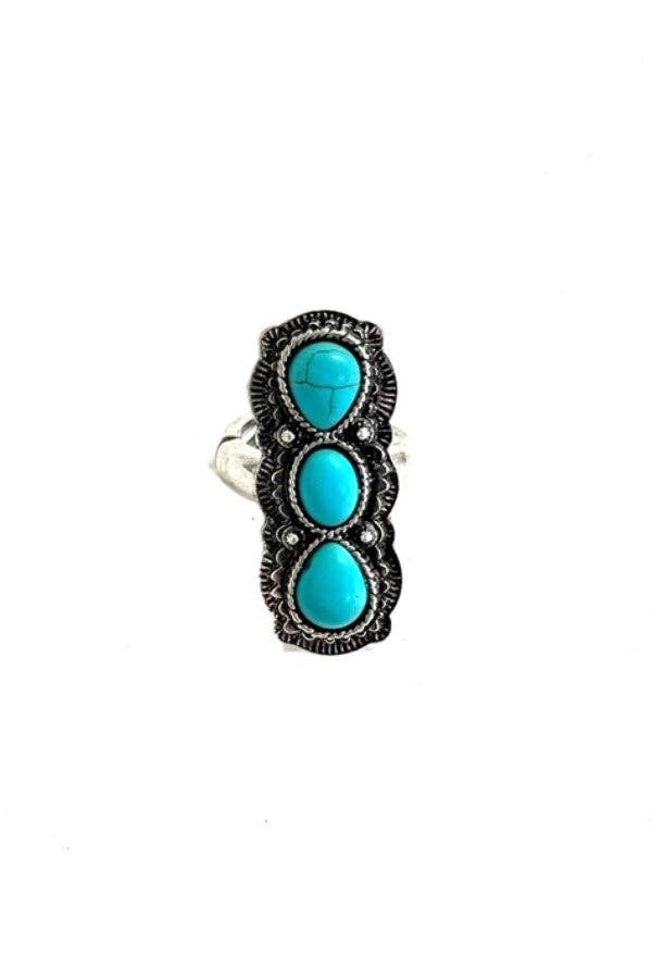 Tri Row Turquoise Ring